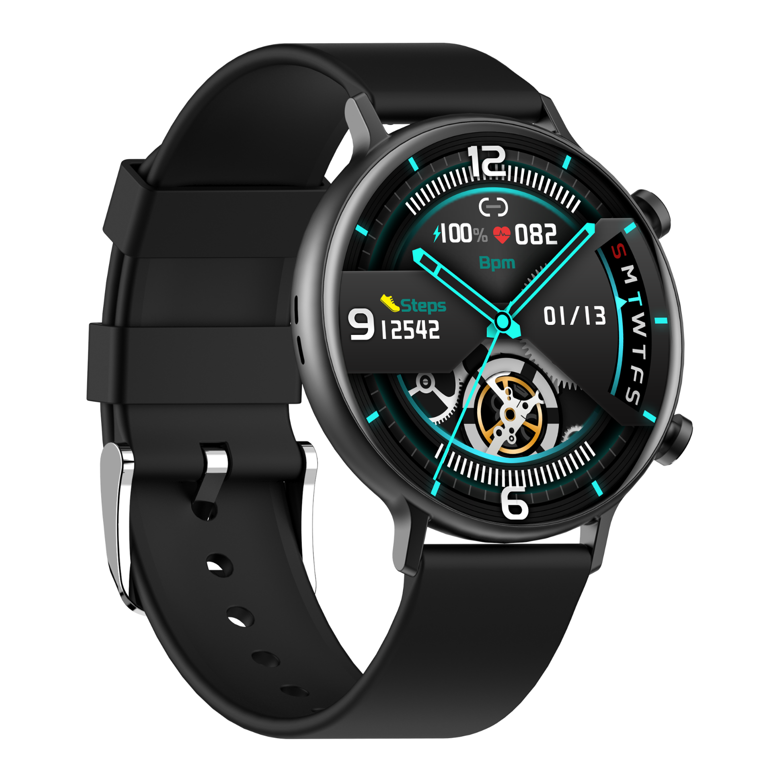 HAMTOD GW33SE IP67 Smartwatch silicone, 200 mm, Schwarz