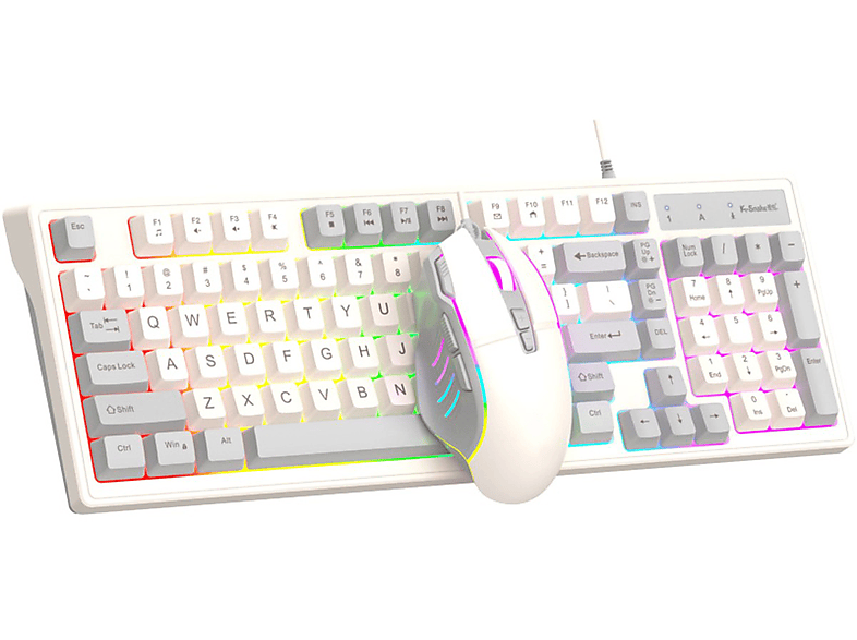 SHAOKE Verkabelte Gaming-Tastatur und Maus-Set mechanisches Gefühl 98 Tasten Desktop-Computer-Notebook, Tastatur und Maus, Grau