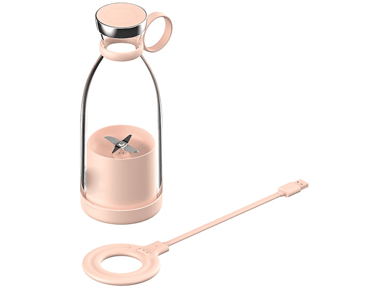Electric Juice Rosa Watt, Wireless FEI Mini Mixer Juicer Pink Small Juice 350 ml) Blender Charging Cup (200 Portable USB