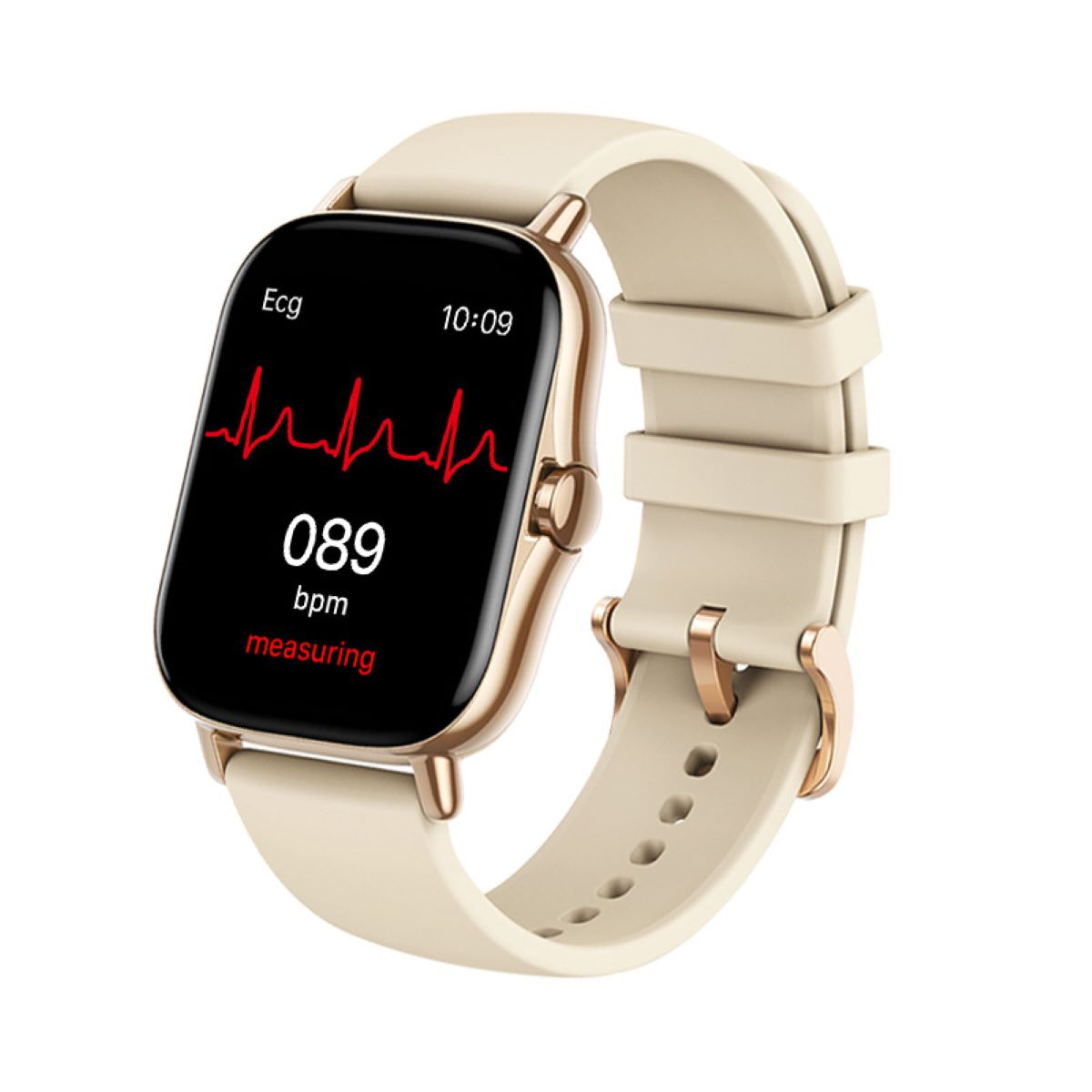 ENBAOXIN Smartwatch,Fitness,Intelligente EKG-Sportuhr – Stilvoll, Gold mm, gesundheitsbewusst Aluminium Smartwatch Silikon, und funktional 270