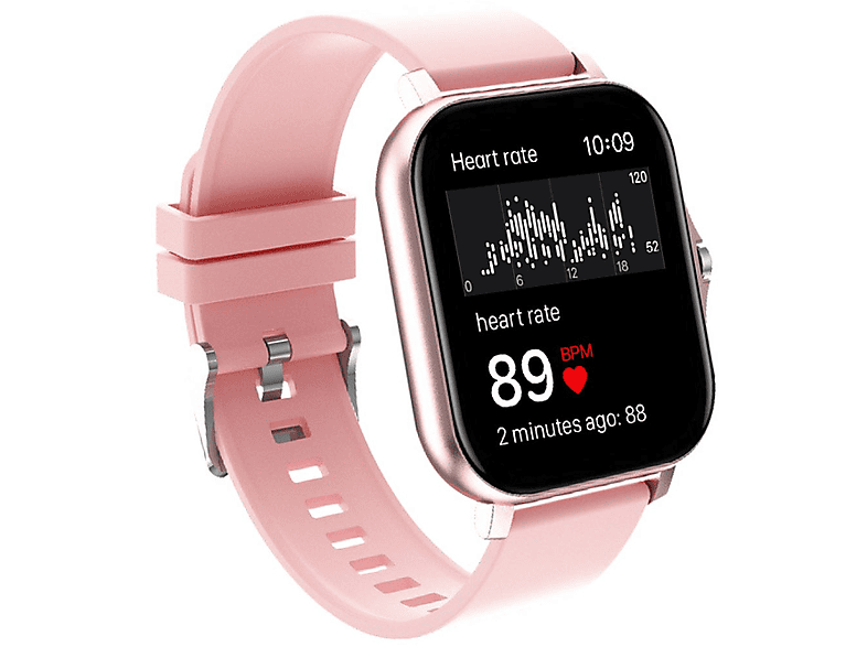 ENBAOXIN Smartwatch,Fitness,Intelligente EKG-Sportuhr – Stilvoll, funktional und gesundheitsbewusst Smartwatch Aluminium Silikon, 270 mm, Rosa