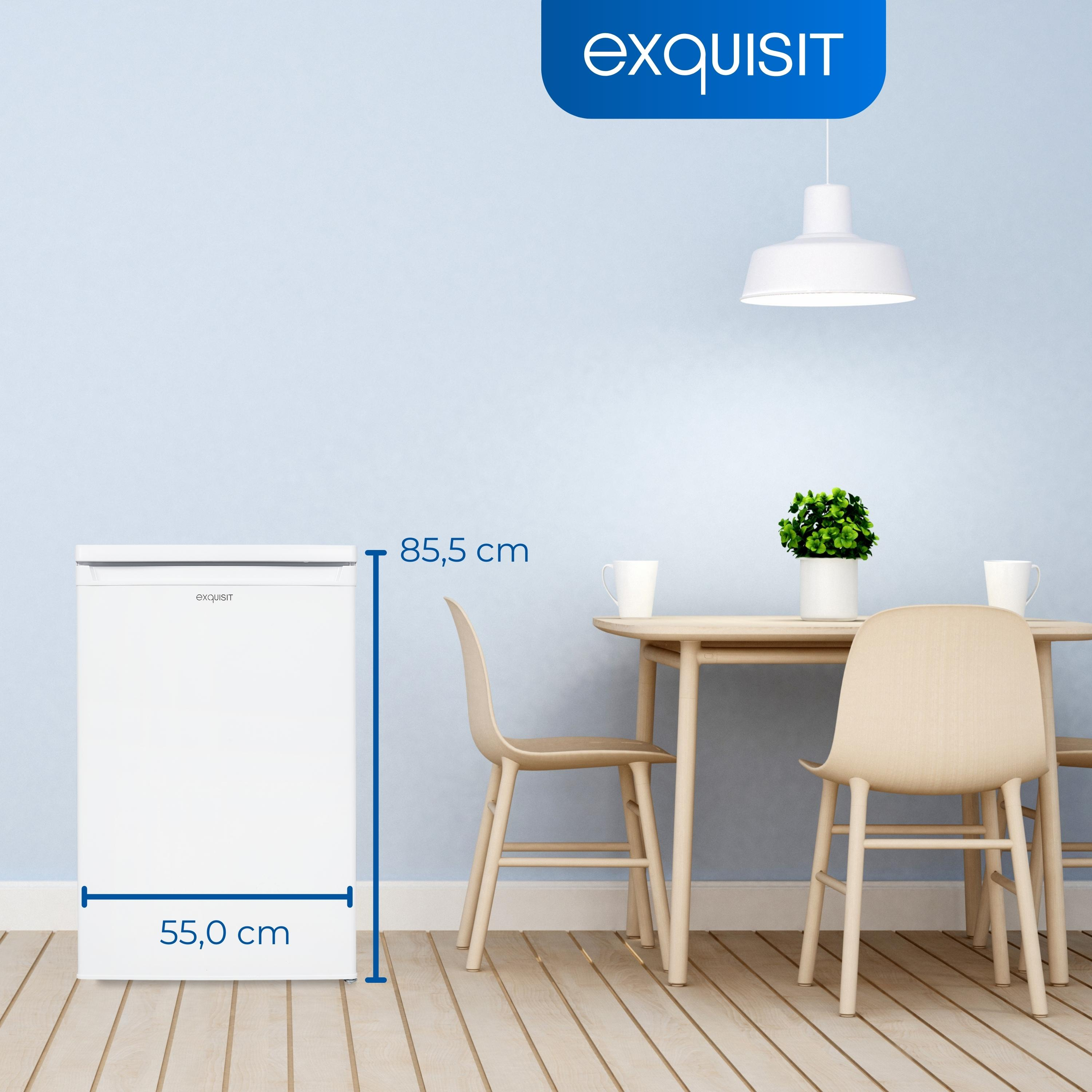 EXQUISIT KS516-V-040E Kühlschrank (E, weiss mm hoch, 855 weiß)