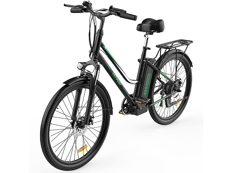 Unisex-Rad, Citybike HITWAY Zoll, 432, BK8 26 (Laufradgröße: Schwarz)