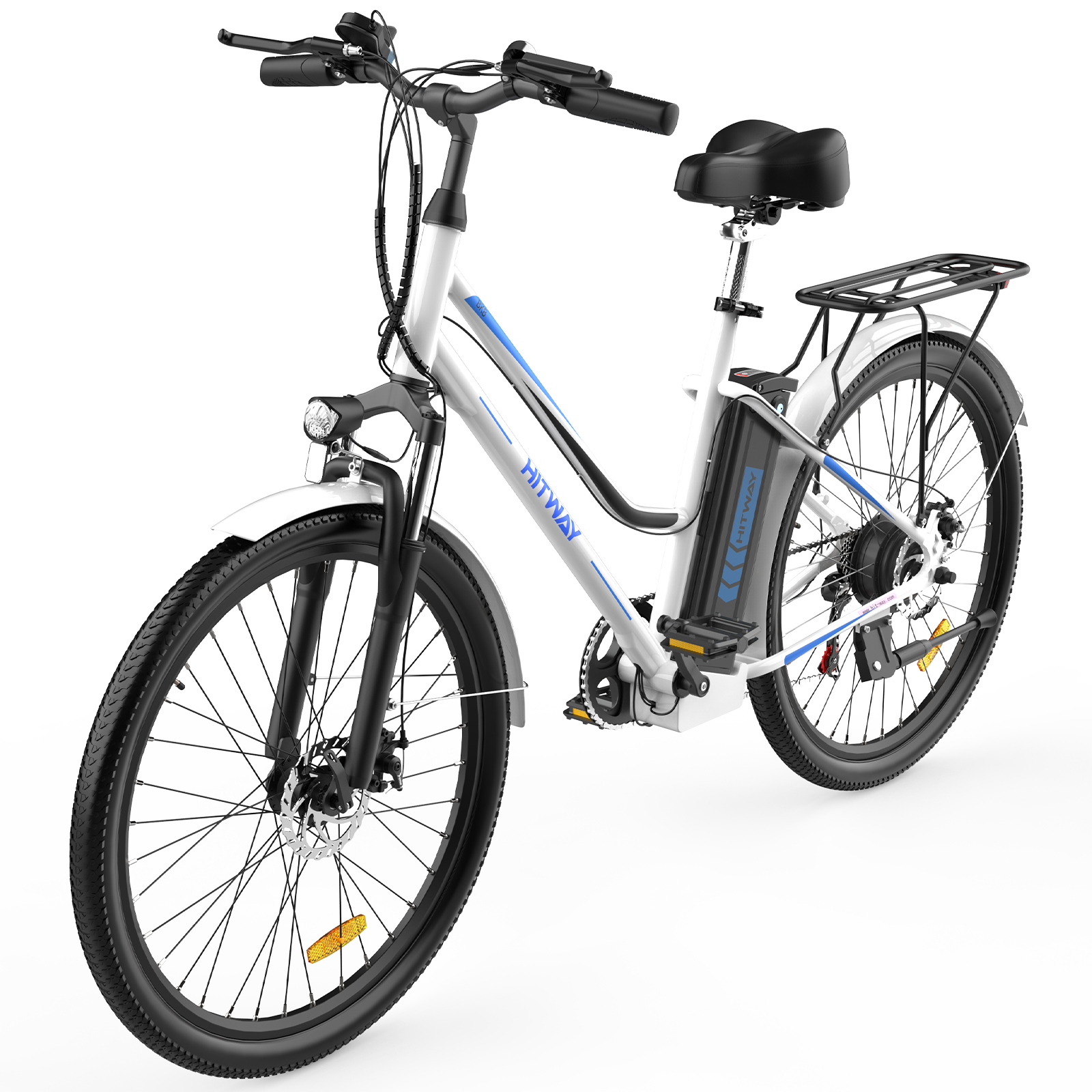 HITWAY BK8 Zoll, Weiß) Citybike Unisex-Rad, 432, 26 (Laufradgröße