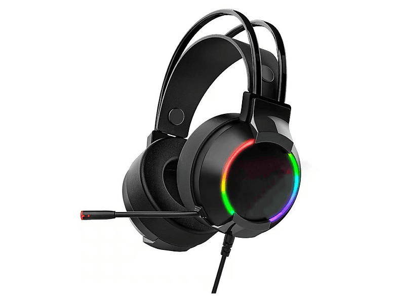 ENBAOXIN USB Gaming Headset Extra große Ohrmuscheln für langes Tragen ohne Schmerzen, Overear