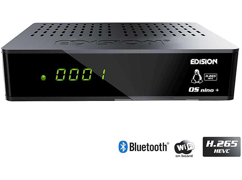 EDISION 01-08-0009 DVB-C/T2/S2 Combo Receiver Schwarz) PVR-Funktion=optional, (HDTV, Tuner, DVB-C, DVB-S2, DVB-S, DVB-T, Twin