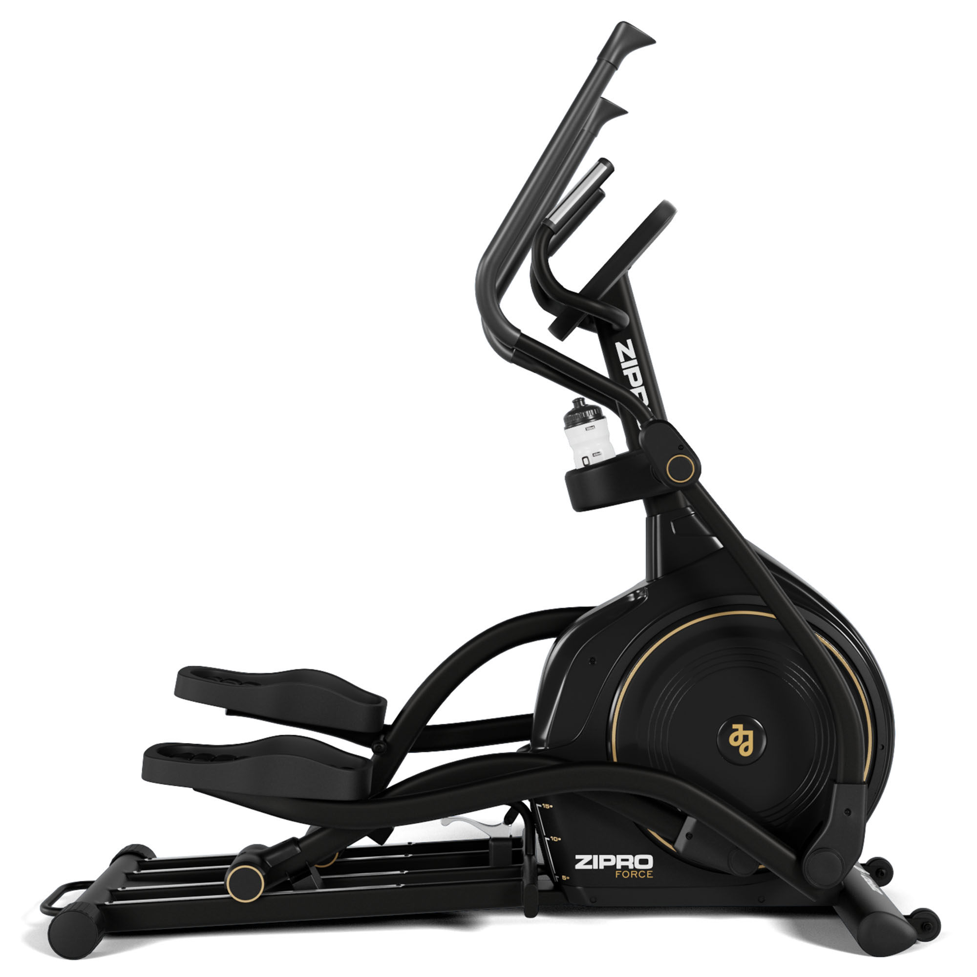 ZIPRO Force Gold Crosstrainer, iConsole+ Schawrz