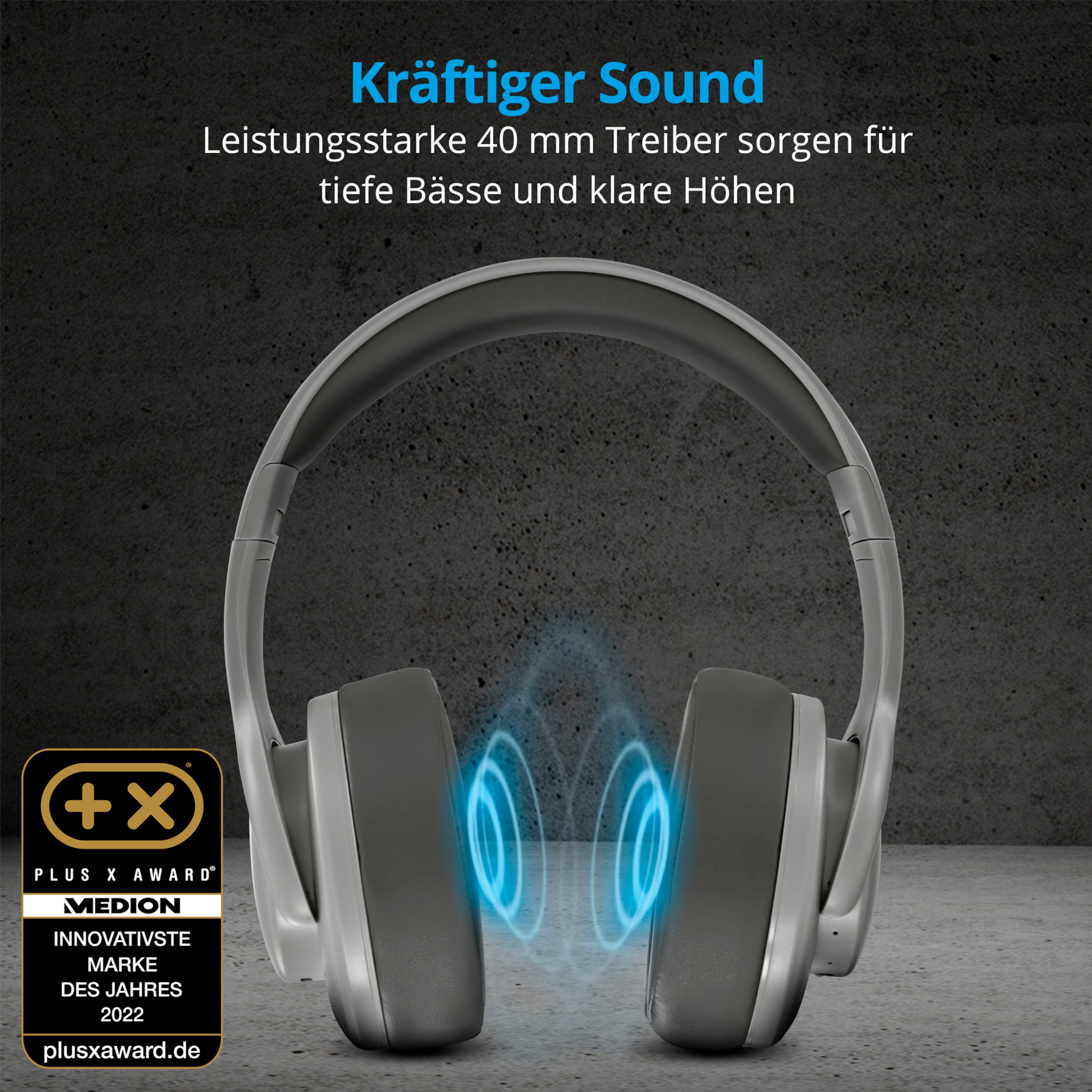 MEDION LIFE® E62661, grau Kopfhörer Over-ear