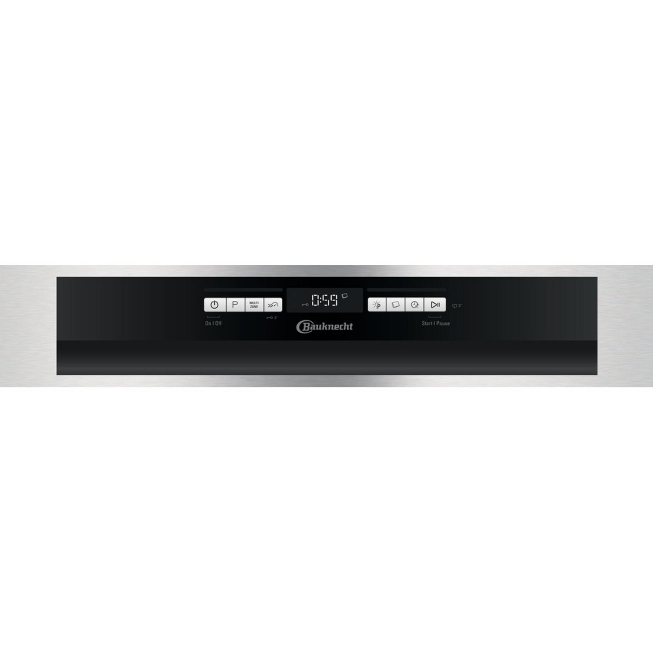 Ein schwarzes Bedienfeld mit Digitalanzeige. Tasten für Ein/Aus, Optionen und Start/Pause sind sichtbar.