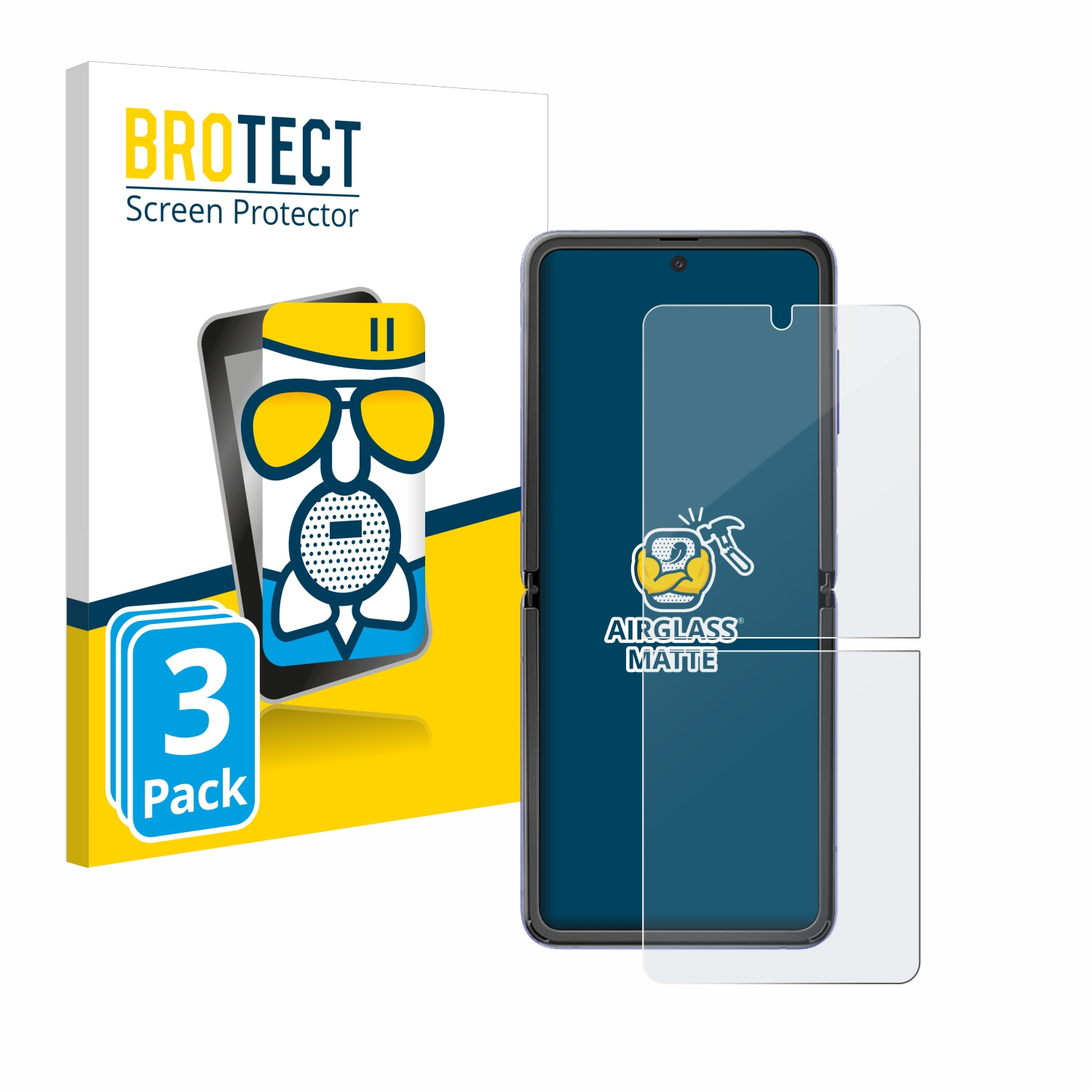 BROTECT 5G) 3x Z matte Airglass Galaxy Samsung Flip Schutzfolie(für