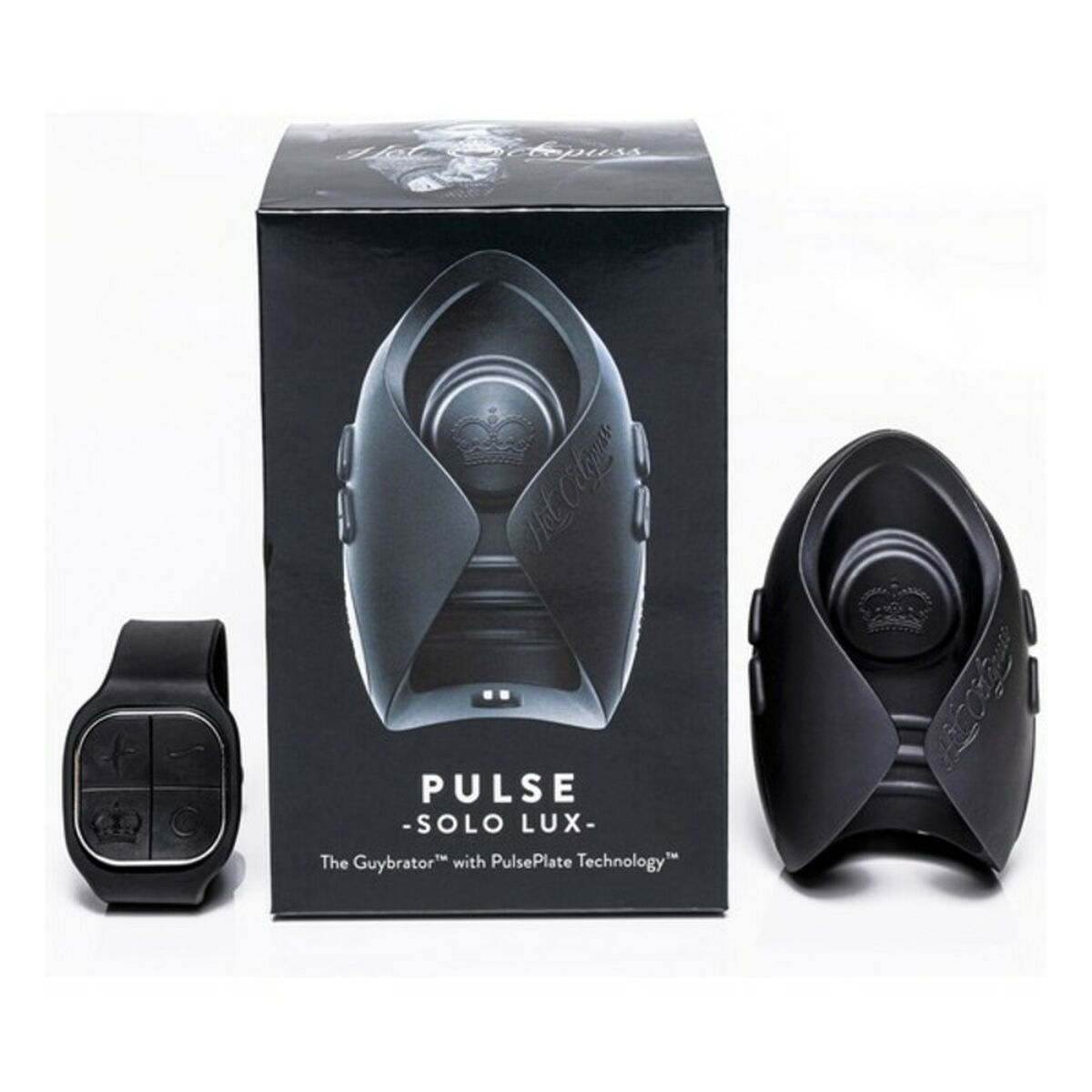 Czarny zestaw zabawek erotycznych z pilotem i pudełkiem, z motywem korony.