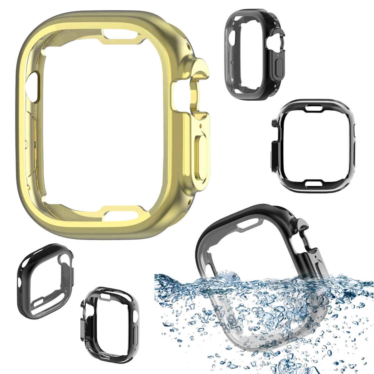 WIGENTO 2 in 1 1 Apple + 2 Uhr + Hülle Watch Smartwatchhülle(für TPU Ultra Folie 49mm) PET