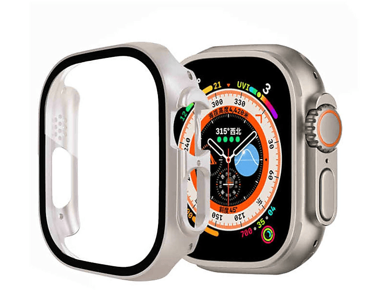 Panzer + Ultra WIGENTO + 2 Hülle Hart Folie H9 360 49mm) Watch 1 Apple Glas Smartwatchhülle(für Grad 2 1 in