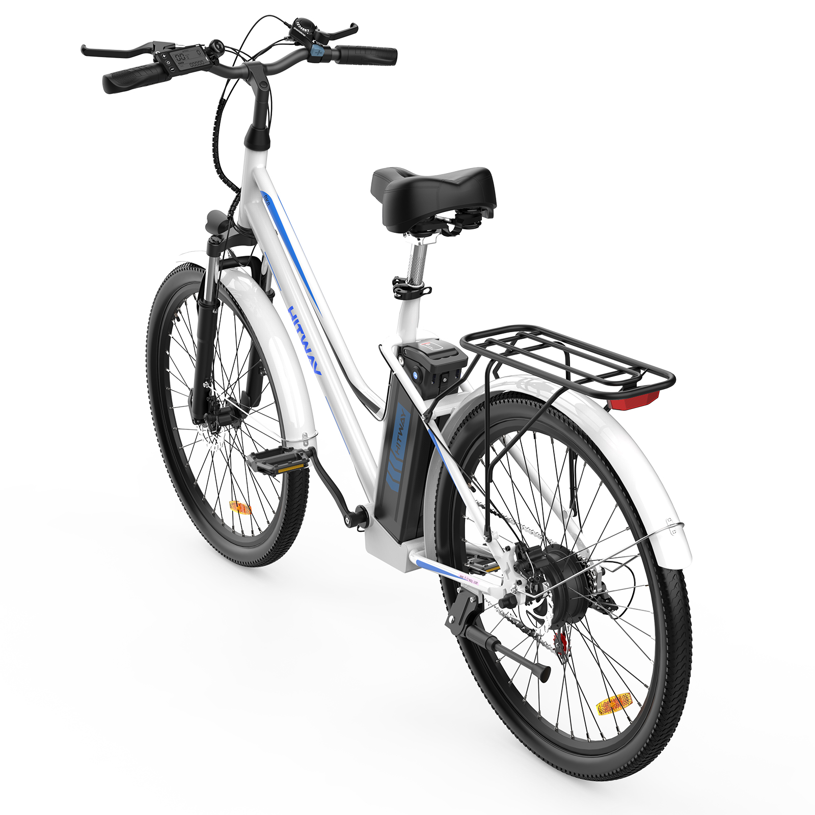 26 432, Weiß) Citybike BK8 Unisex-Rad, Zoll, HITWAY (Laufradgröße: