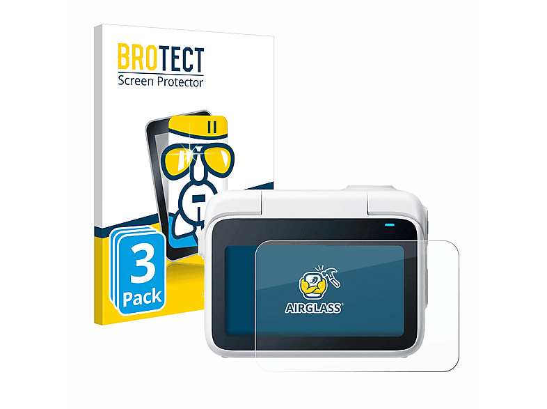 BROTECT 3x Airglass klare Schutzfolie(für Insta360 Go 3 Action Cam)