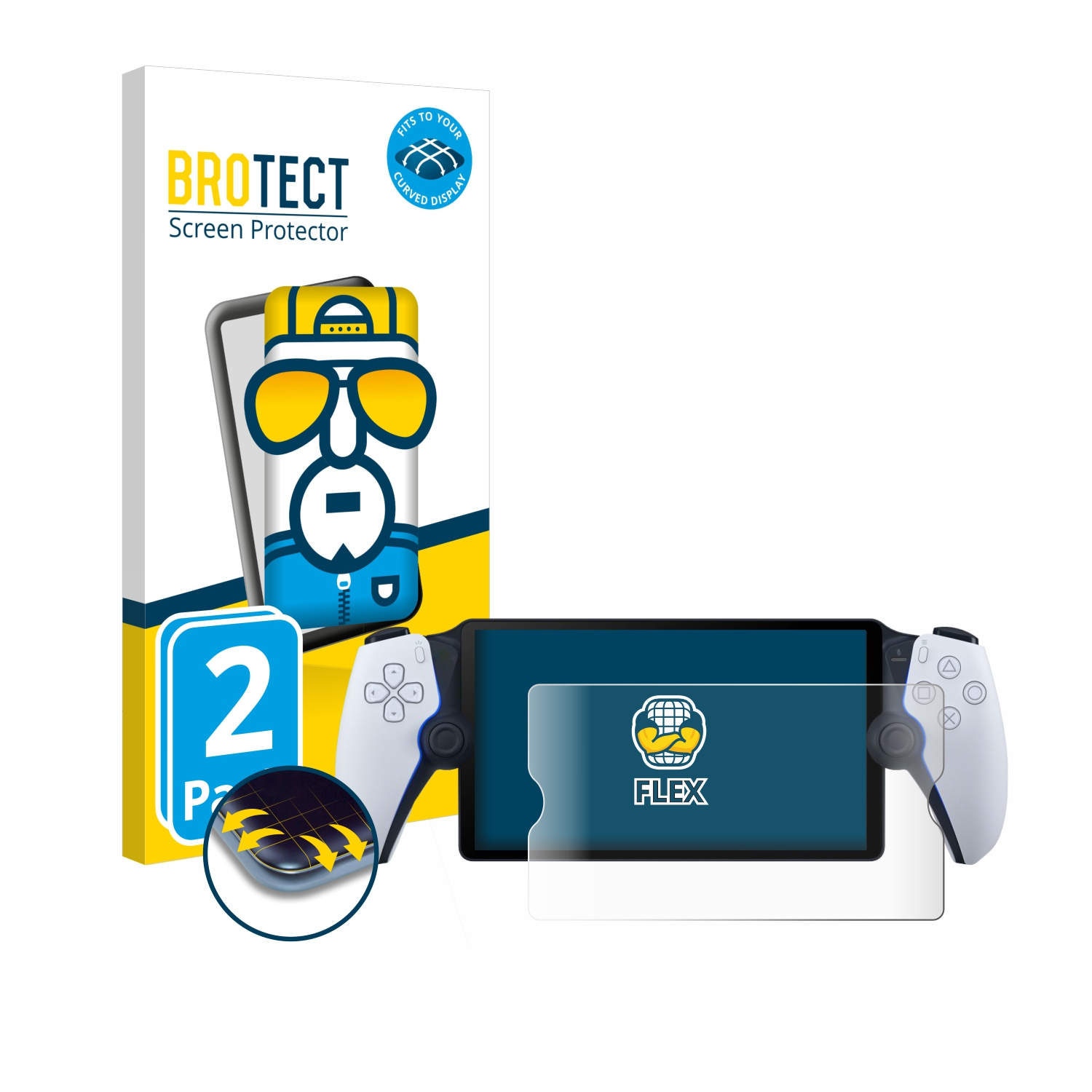 BROTECT 2x Flex Full-Cover 3D Curved Sony Schutzfolie(für Playstation Portal)
