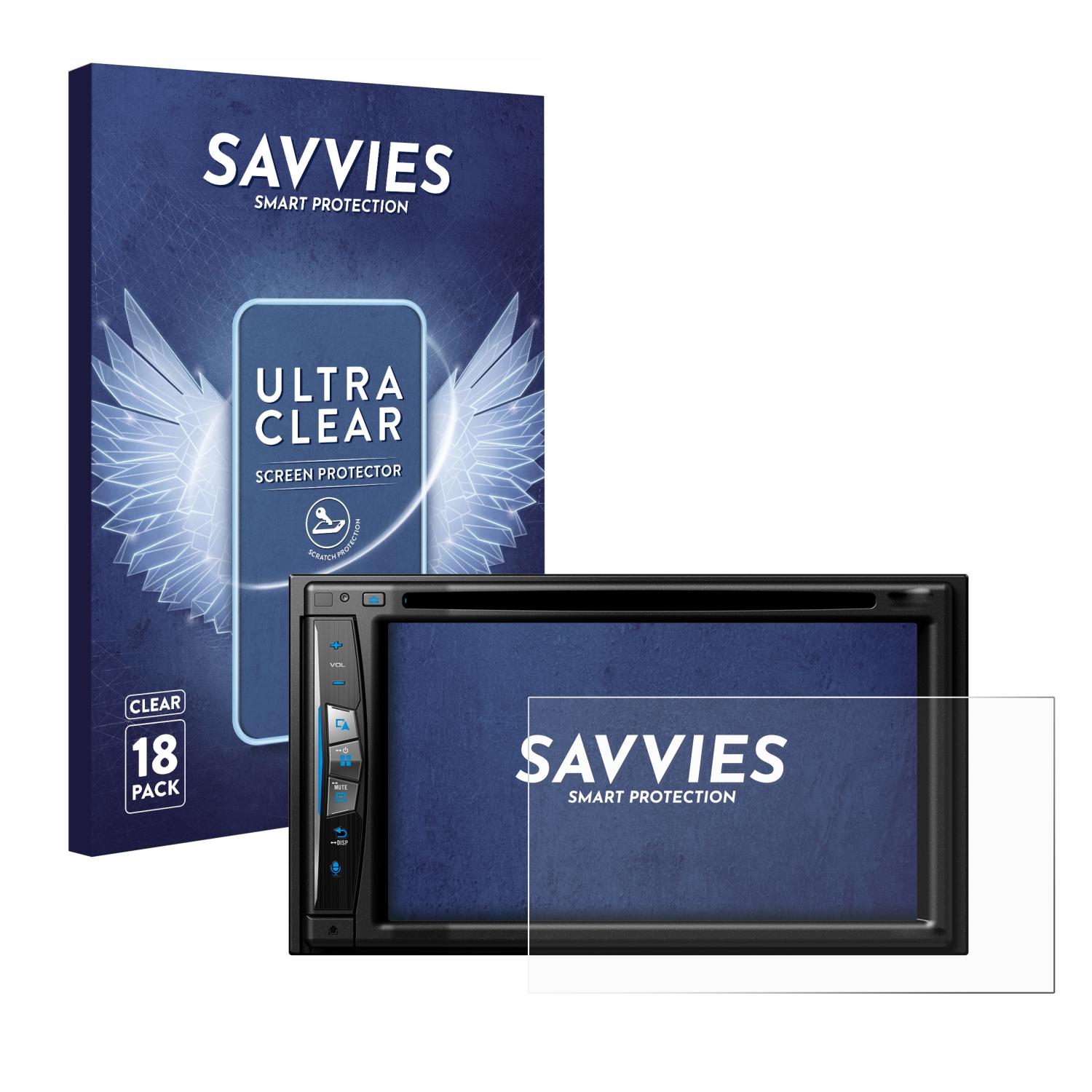 SAVVIES 18x klare Schutzfolie(für Pioneer AVIC-Z710DAB-C)