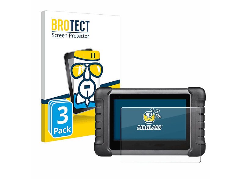 BROTECT 3x Airglass klare Schutzfolie(für Autel MaxiCheck MX808s)