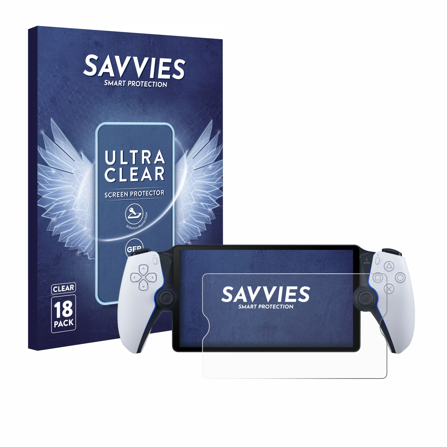 SAVVIES 18x klare Schutzfolie(für Sony Portal) Playstation