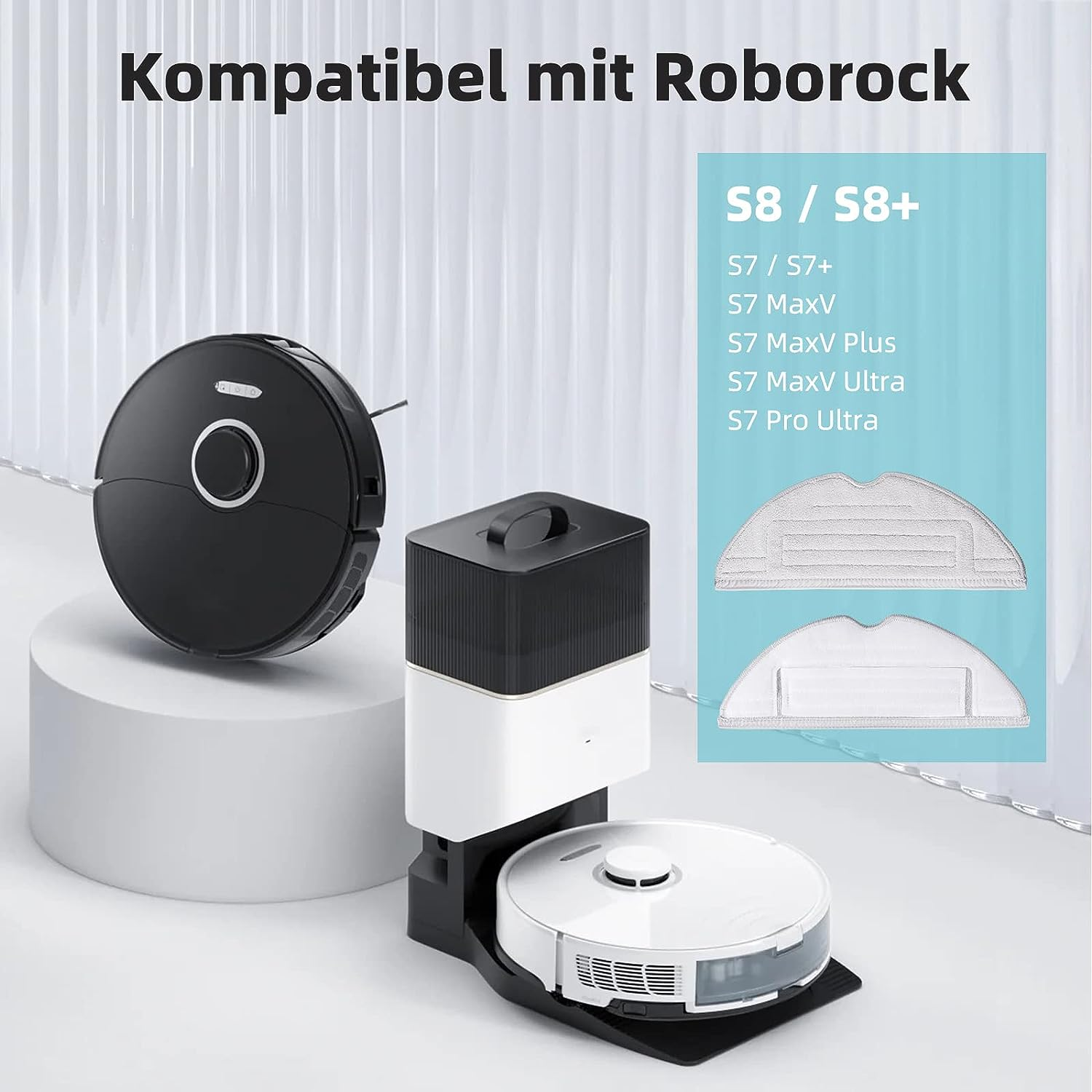 INF 8er-Pack Einzelvibration mit Roborock Wischpad für für Staubsauger S8, Conner-Mopp-Pad fehlendem