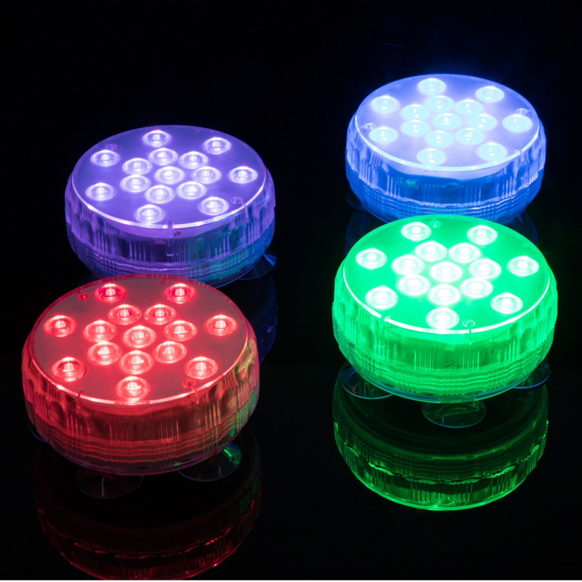 Poolleuchten, INF RGB, LED-Leuchten, ferngesteuert, Licht 4er-Pack Tauchbare