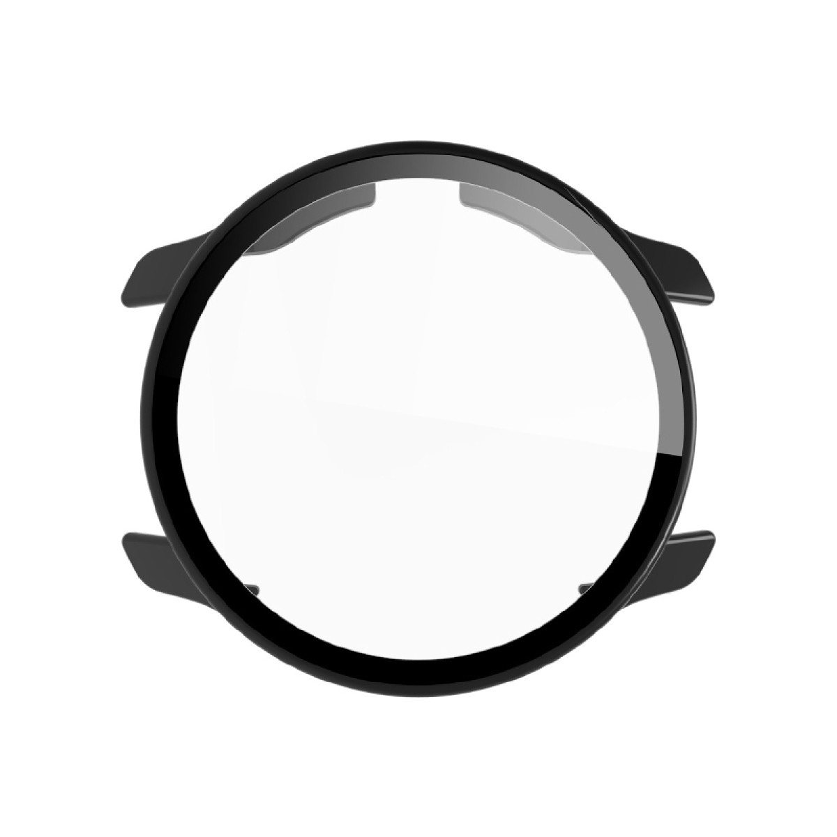Protector de pantalla de reloj inteligente negro. Fondo blanco.