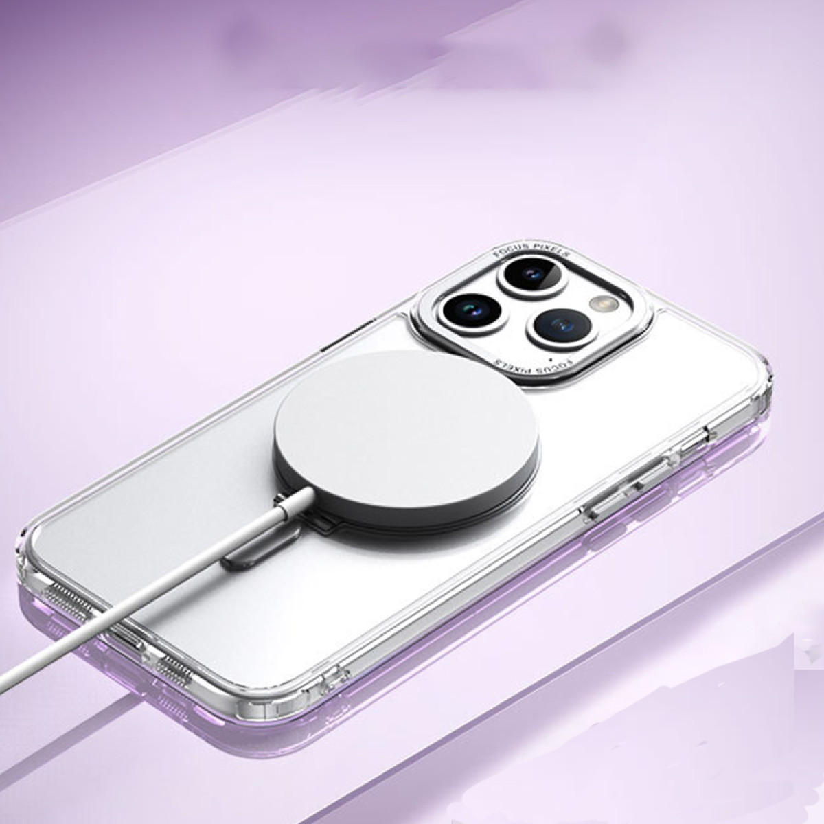 Reisekoffer, Ständer, Pro/ INF mit Splitter 14 mit Magnetische iPhon, Plus, Schutzhülle iPhone, 14/14 unsichtbarem kompatibel