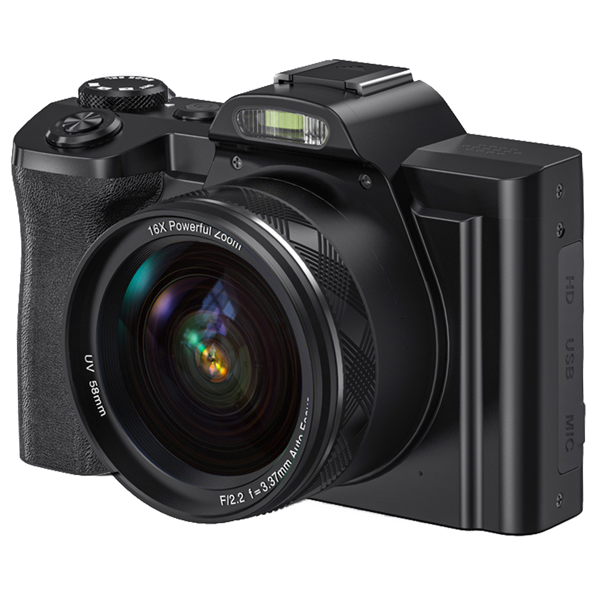 KINSI 5K Qualität,48MP,HD Digital,Anti-Shake,Reisen Spiegelreflexkamera schwarz