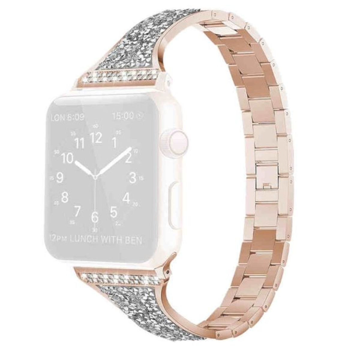 / Watch 1 4 Design 3 5 SE 7 2 8 Ersatzarmband, 38mm, Band, Pink 6 40 / Series Stahl Apple, WIGENTO 9 Style Diamant 41