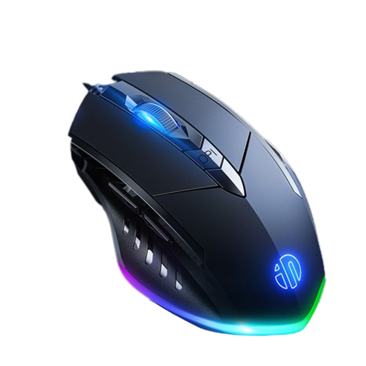 BYTELIKE Leise Gaming-Maus Maus leuchtende Sechs-Tasten-Makro-Definition Maus einstellen Maus, DPI kabelgebundene Schwarz