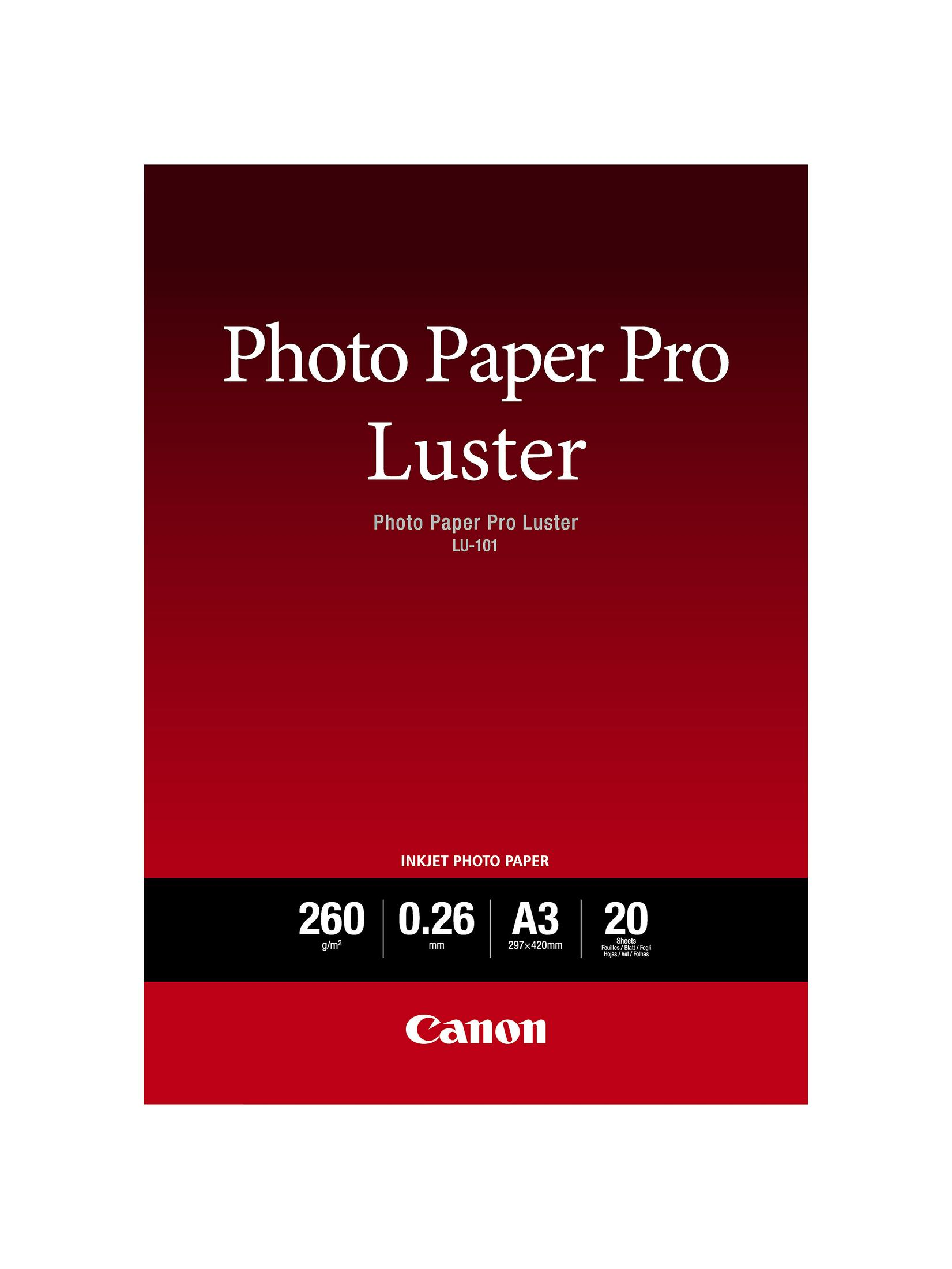 Photo Paper Pro Luster A3 20 vel, 260 g/m², 0.26 mm.