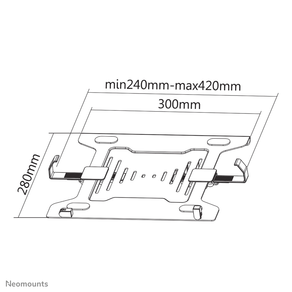 Technical drawing of a mount with dimensions 280mm and 300mm.