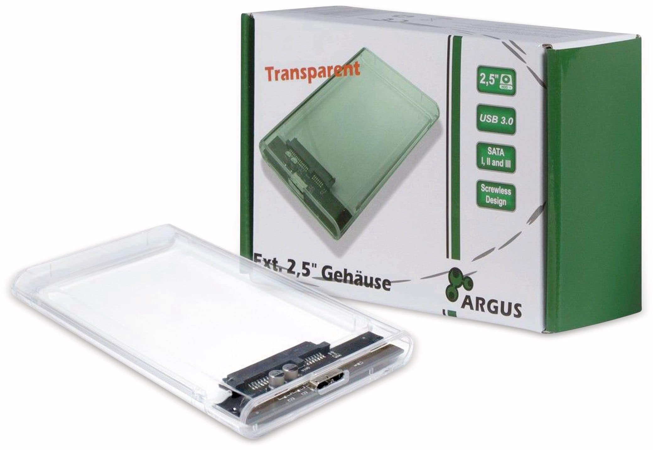 INTER-TECH HDD-Case INTER-TECH GD-25000, USB transparent Festplattengehäuse 3.0, 2,5\