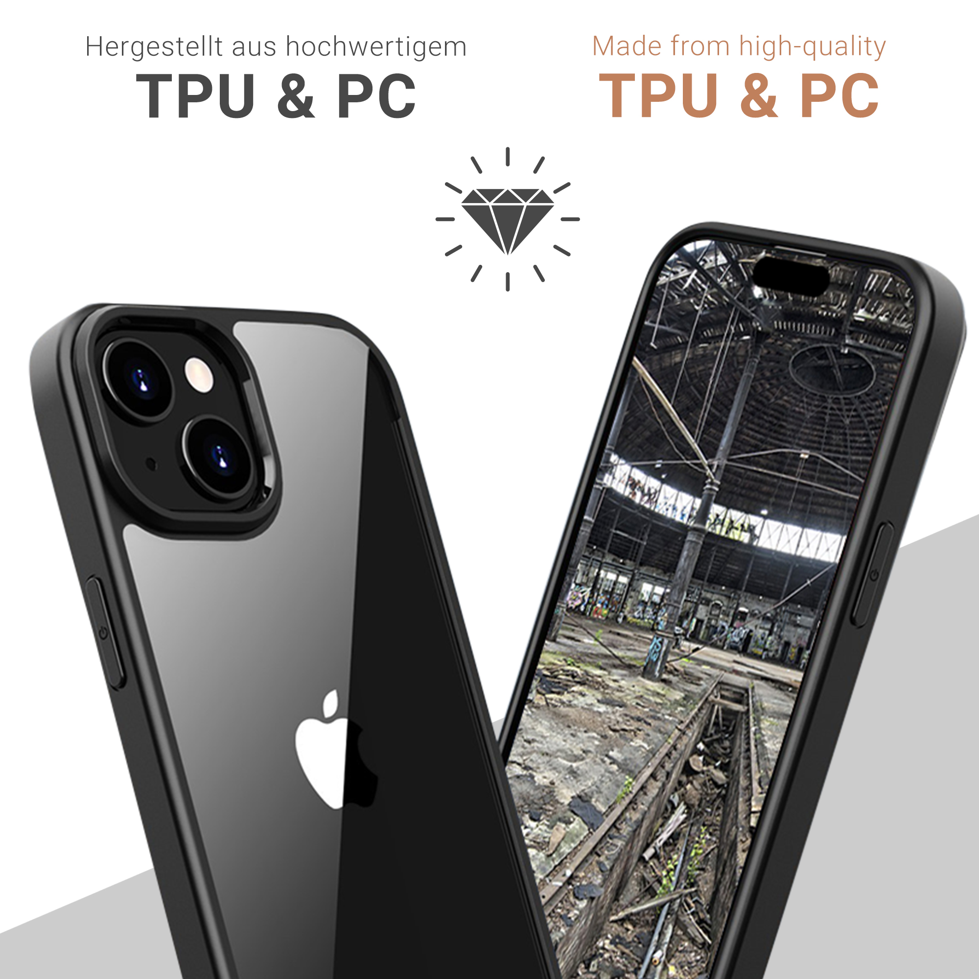 Hybrid, 15, Apple, transparent JT Backcover, BERLIN iPhone Pankow