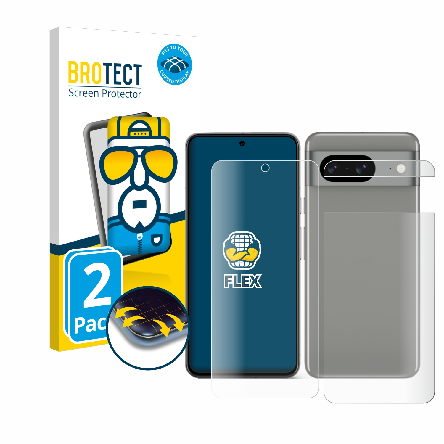 BROTECT 3D Schutzfolie(für Full-Cover Google 2x Pixel Flex Curved 8)