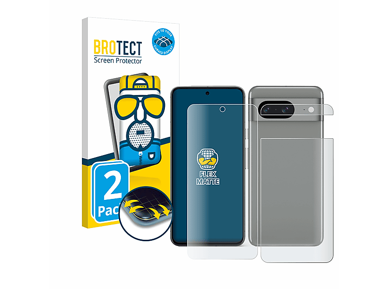 BROTECT 2x Flex matt Full-Cover Pixel Google Schutzfolie(für 3D 8) Curved