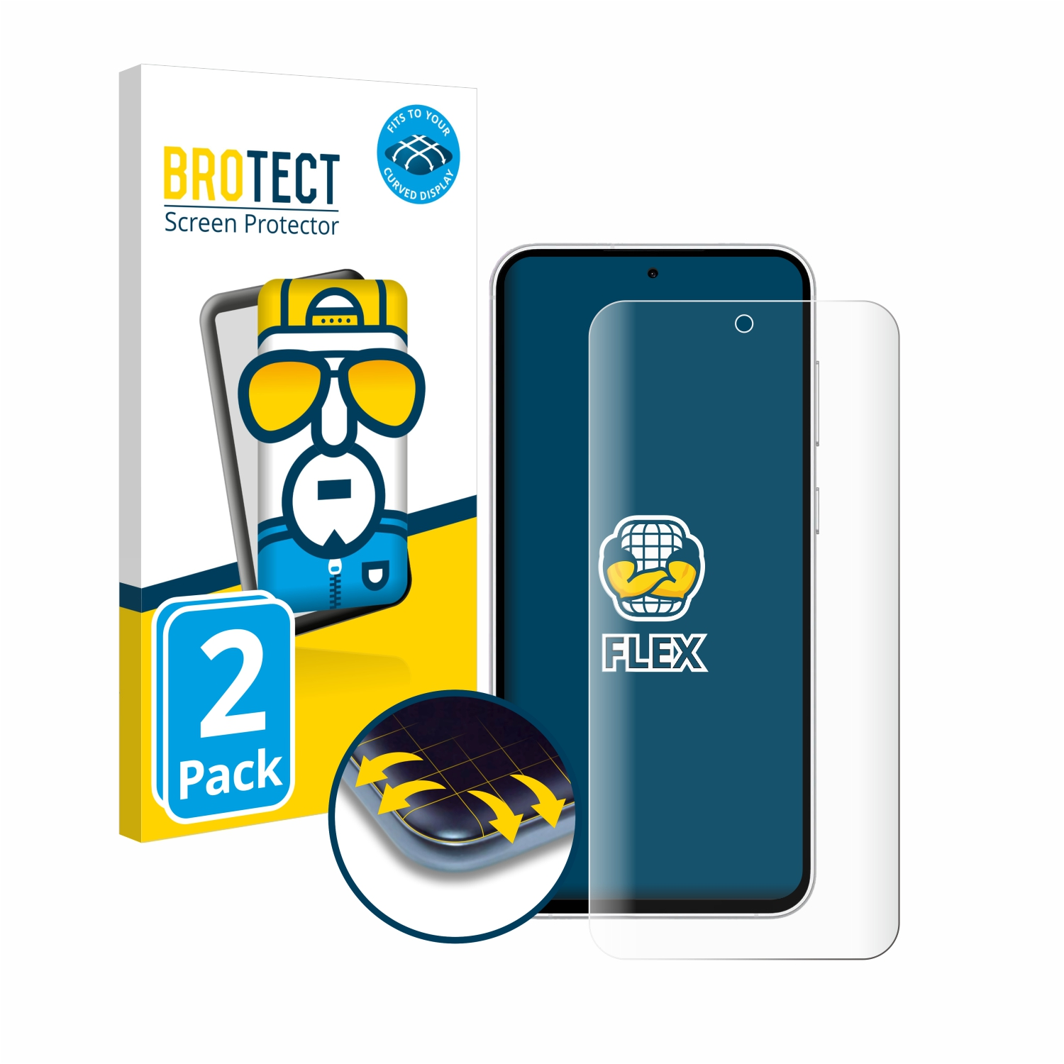 BROTECT 2x Flex Full-Cover 3D S23 Samsung Galaxy Curved FE) Schutzfolie(für