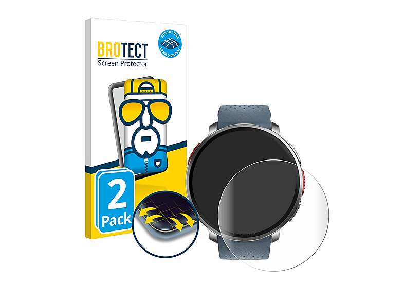 BROTECT 2x Flex Full-Cover 3D Curved Schutzfolie(für Polar Vantage V3)