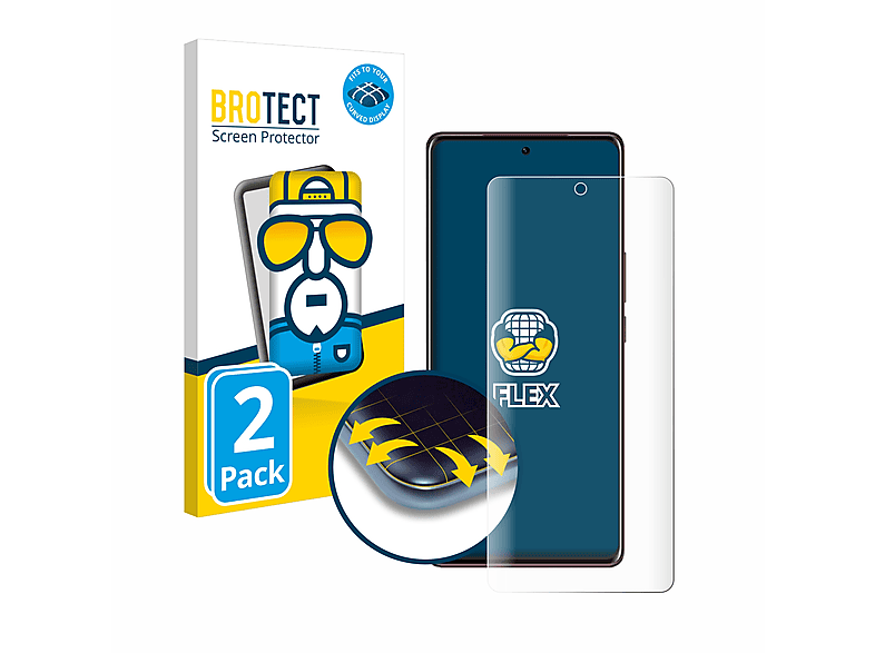 BROTECT 2x Flex Full-Cover Vivo 3D V29e) Schutzfolie(für Curved