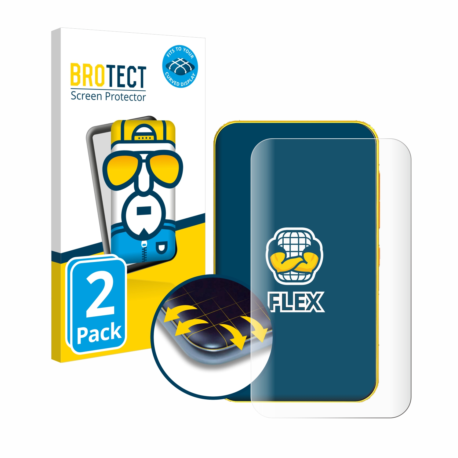 BROTECT 2x Flex Full-Cover 3D Q5) Schutzfolie(für Curved Timmkoo