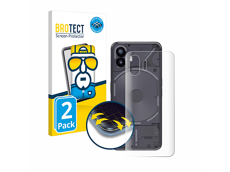 BROTECT 2x Flex Full-Cover 3D Curved Schutzfolie(für Nothing Phone (2))