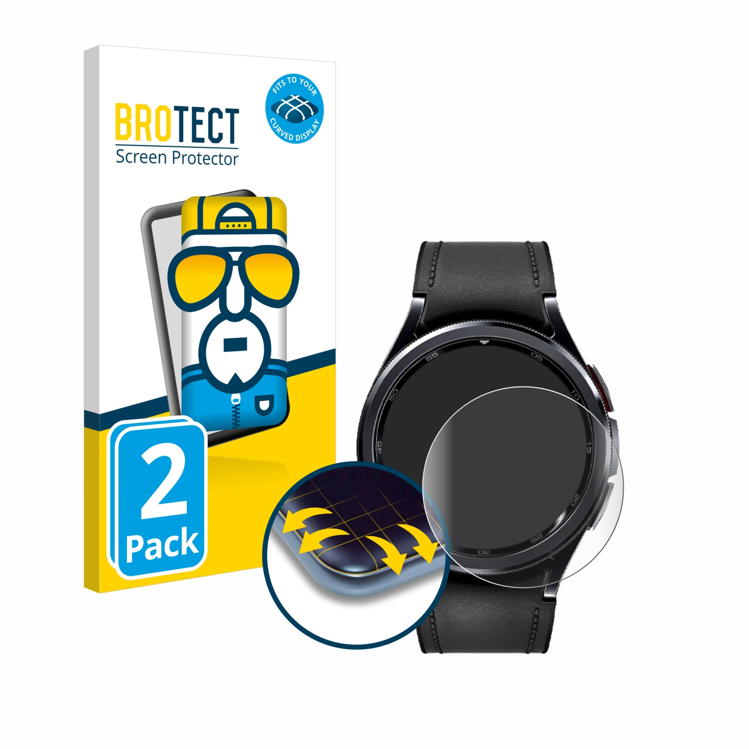 BROTECT 2x (47 Samsung Schutzfolie(für Flex mm)) Classic Galaxy 3D Full-Cover 6 Watch Curved