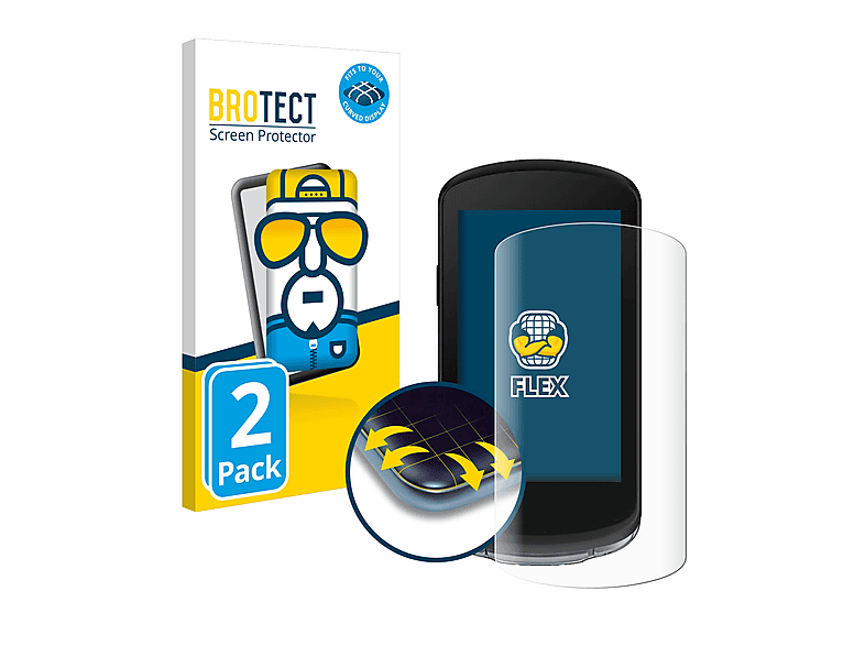 BROTECT 2x Flex Full-Cover 3D Curved Schutzfolie(für Garmin Edge 1040)