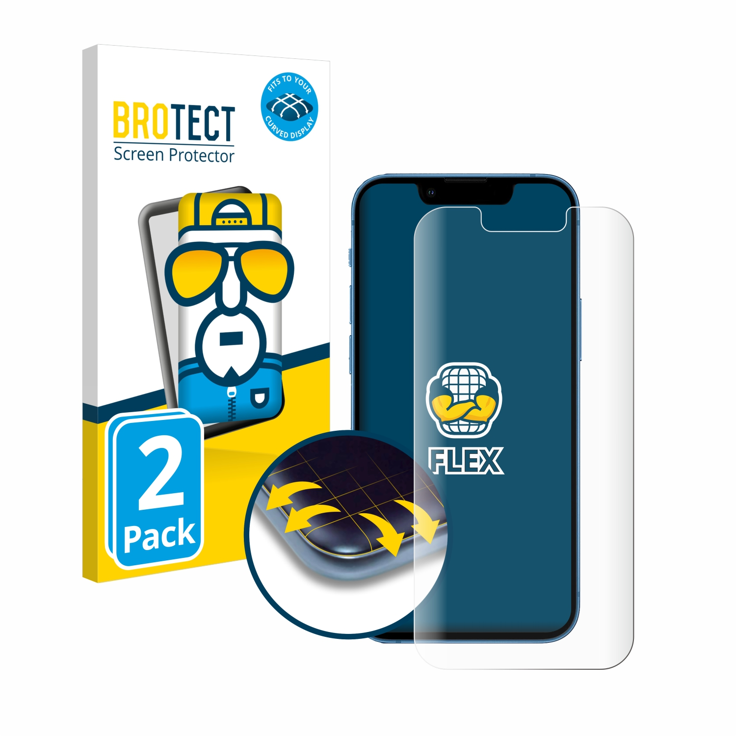 Flex 3D Curved 13 Schutzfolie(für Full-Cover iPhone BROTECT Apple mini) 2x
