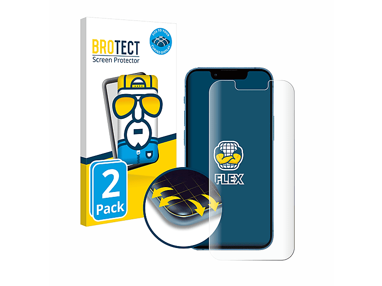 BROTECT Flex Schutzfolie(für 3D Apple 13 Curved 2x Full-Cover mini) iPhone