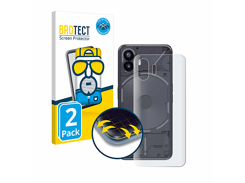 BROTECT 2x Flex matt Full-Cover 3D Curved Schutzfolie(für Nothing Phone (2)) | Displayschutzfolien & Gläser