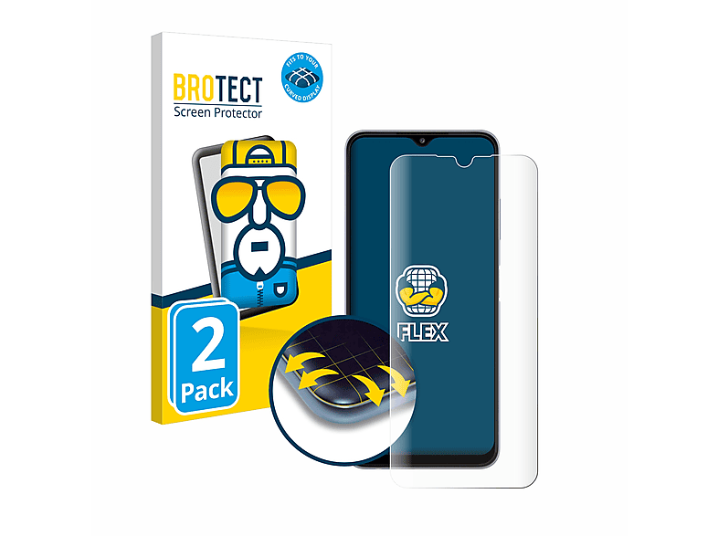 BROTECT 2x Schutzfolie(für Curved 5G) 3D Full-Cover Samsung Galaxy Flex A22