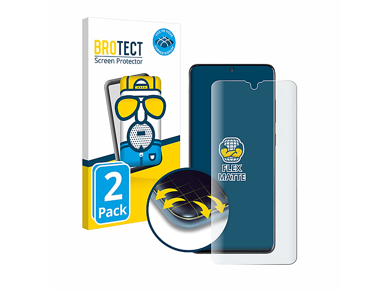 BROTECT 2x Flex matt Full-Cover 3D Curved Schutzfolie(für Samsung Galaxy S20 Ultra)