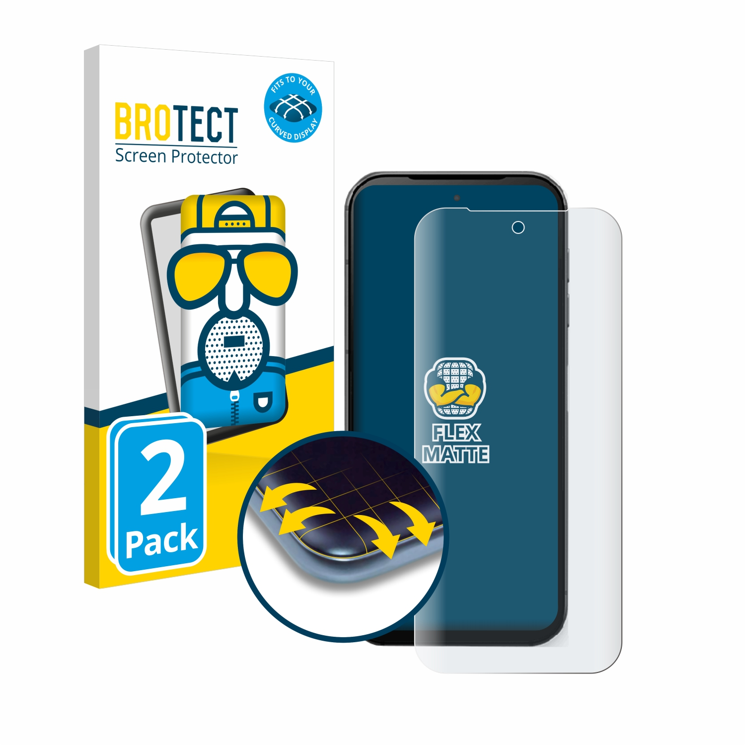 5) 2x 3D matt BROTECT Schutzfolie(für Fairphone Curved Full-Cover Flex
