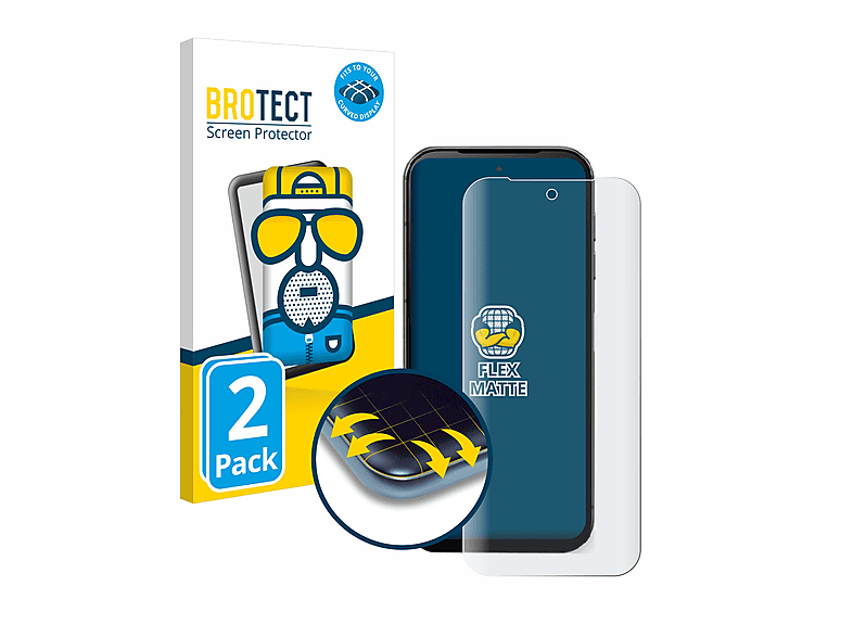 5) 2x 3D matt BROTECT Schutzfolie(für Fairphone Curved Full-Cover Flex